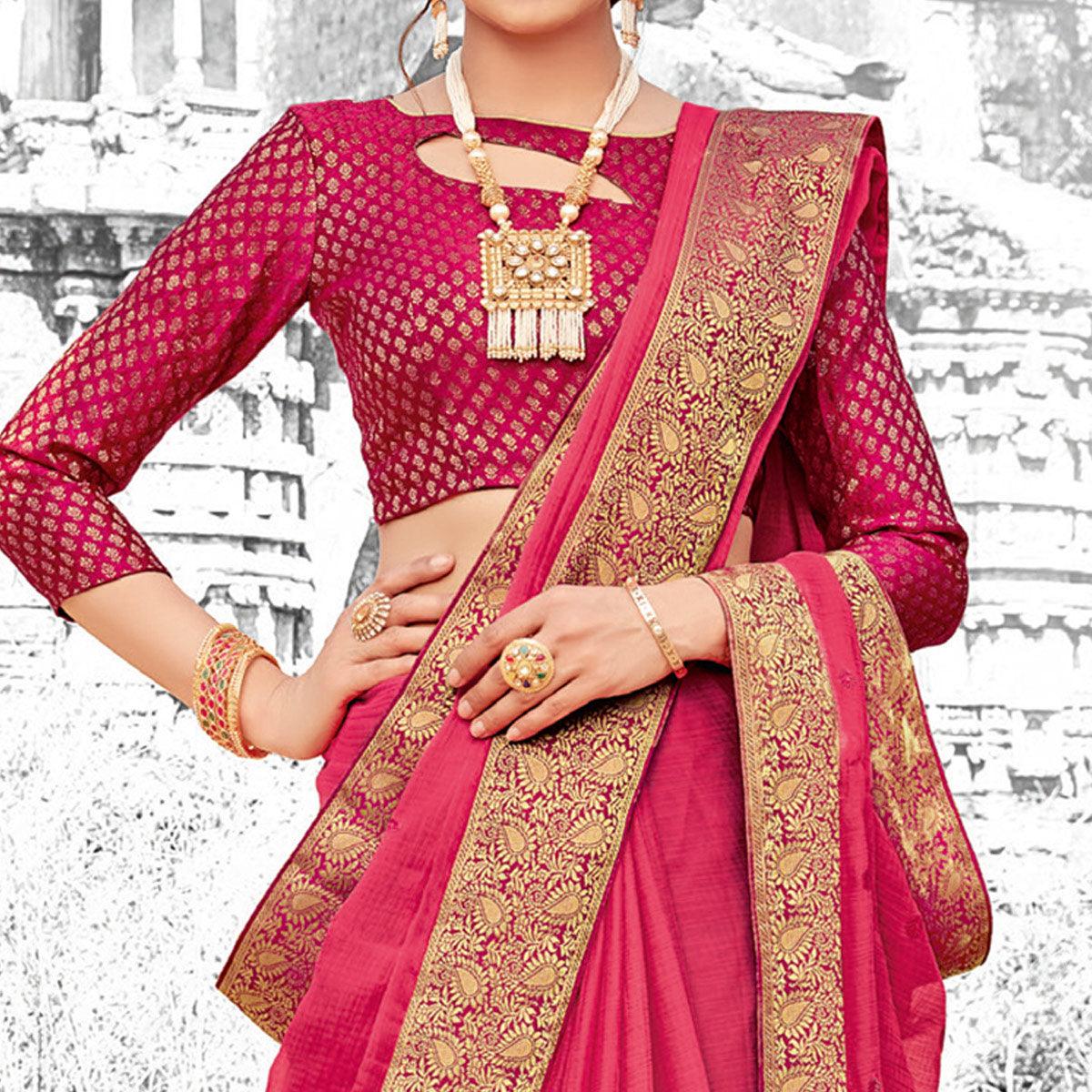 Staring Gazari Coloured Partywear Solid Chiffon Saree - Peachmode