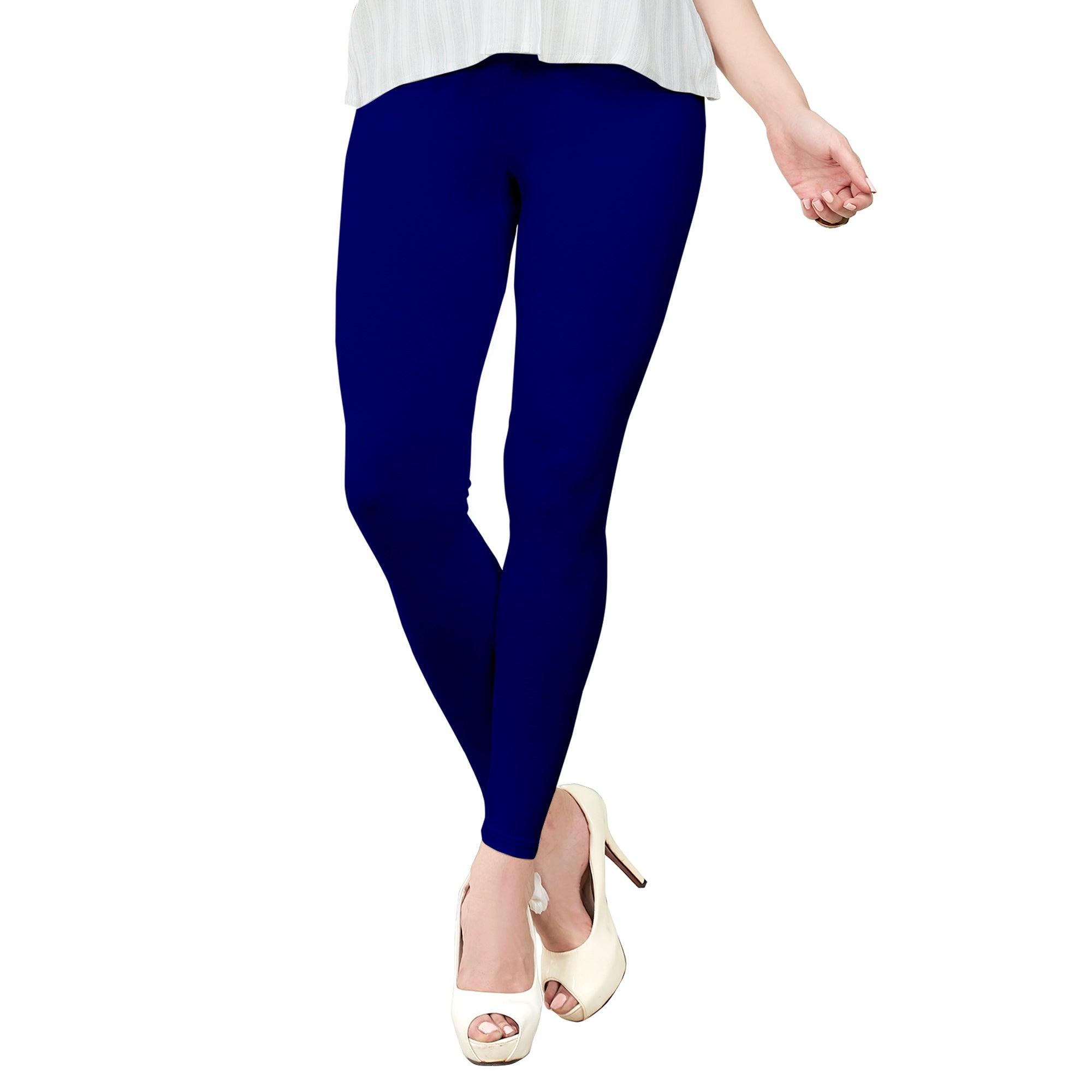 Staring Royal Blue Colored Casual Wear Ankle Length Leggings - Peachmode