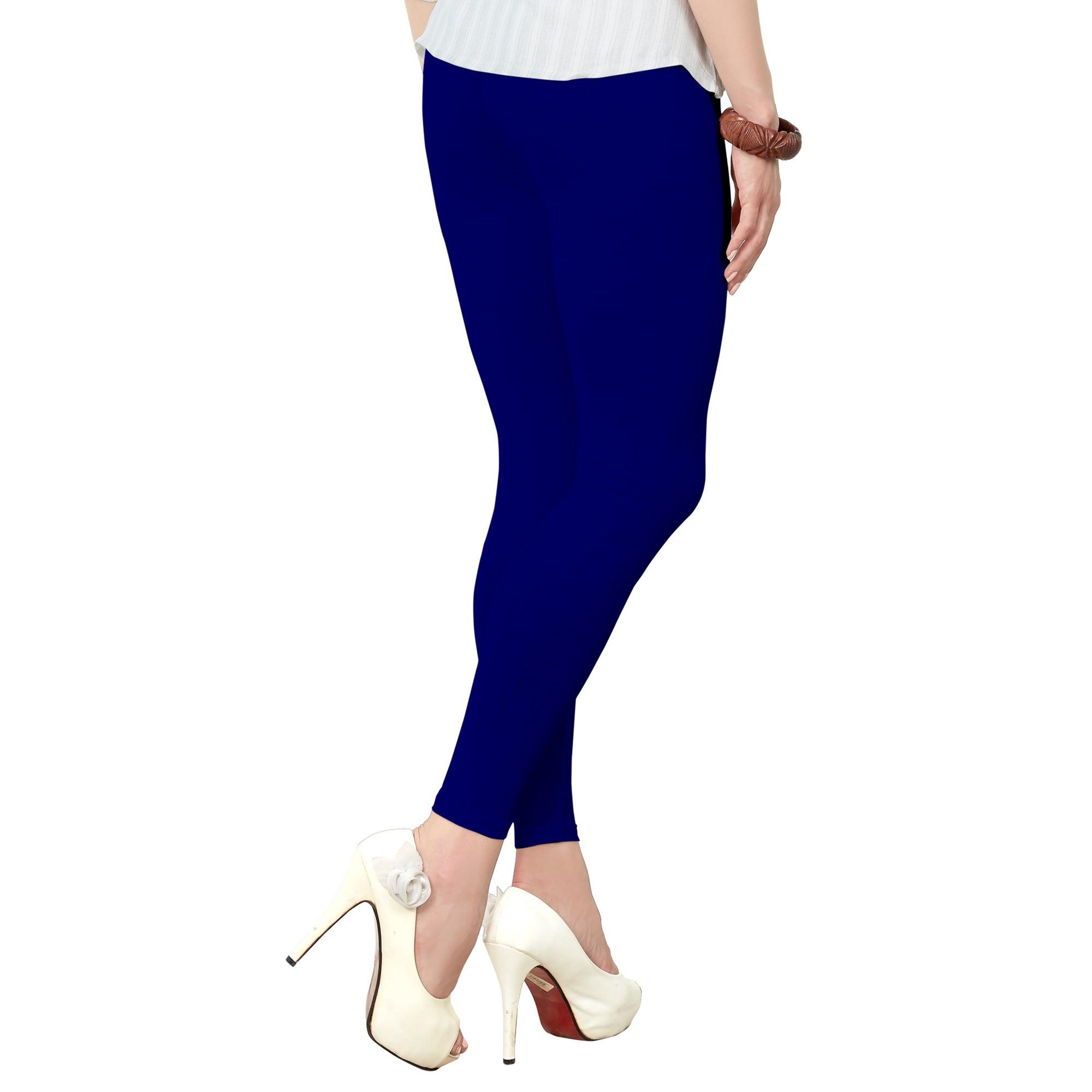 Staring Royal Blue Colored Casual Wear Ankle Length Leggings - Peachmode