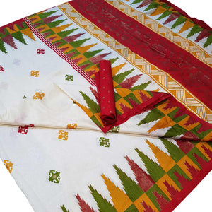 Staring White Colored Festive Wear Foil Printed Silk Saree - Peachmode