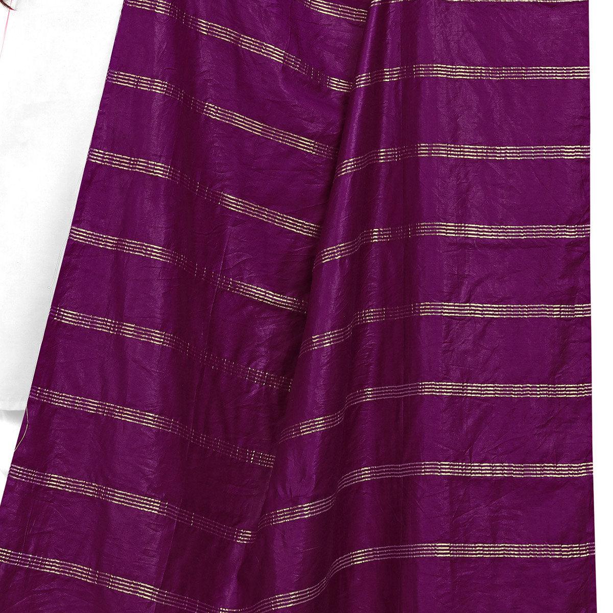 Stunning Purple Colored Festive Wear Cotton Dupatta - Peachmode