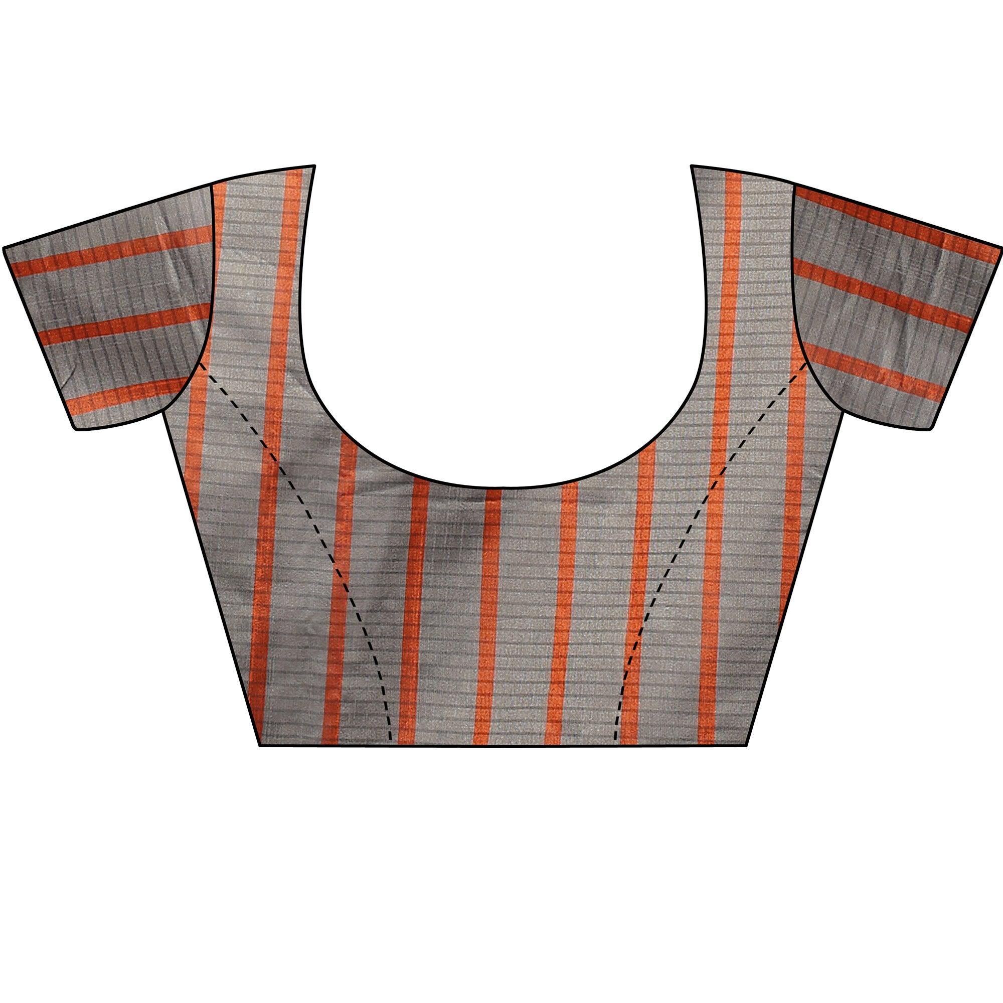 Surpassing Brown Colored Festive Wear Cotton Silk Saree With Tassels - Peachmode