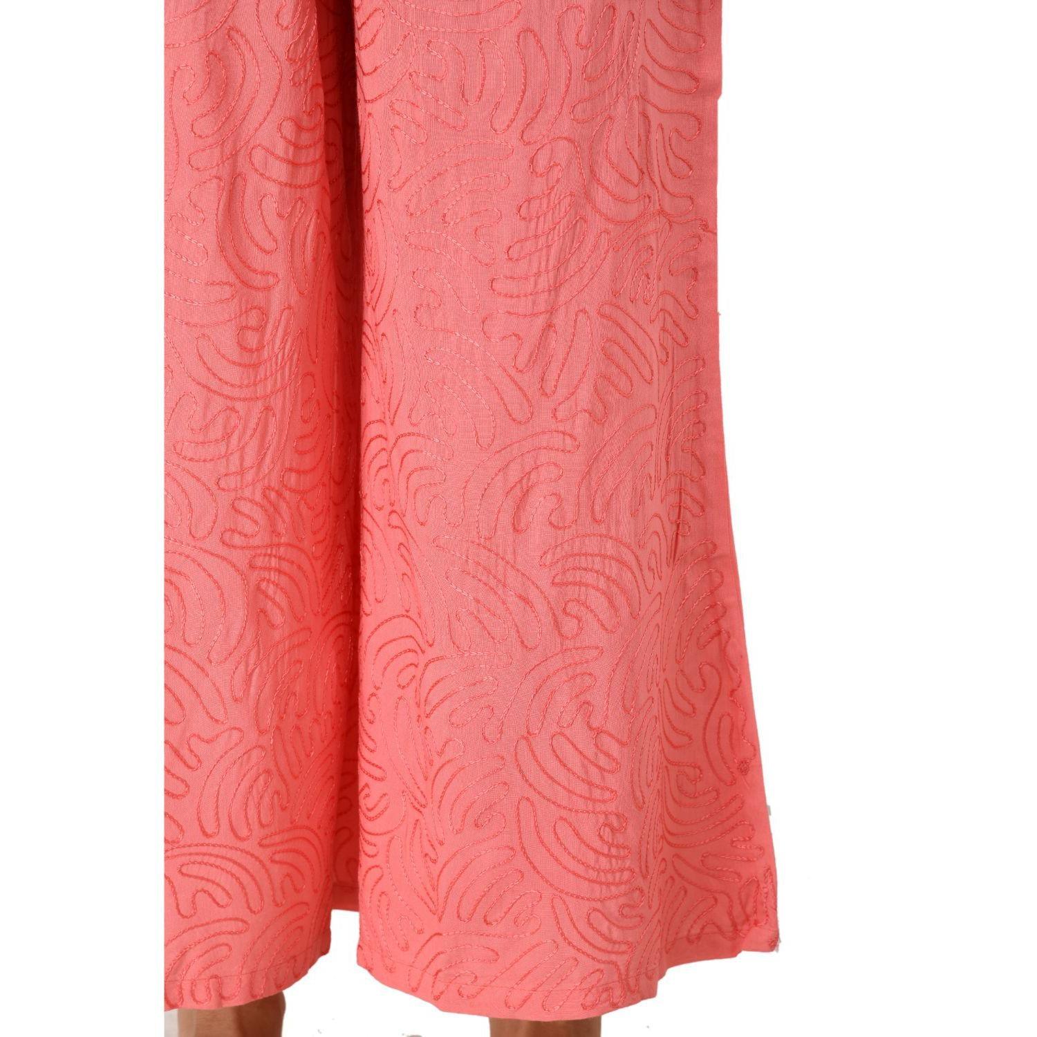 Taaraa - Pink Colored Casual Solid Rayon Palazzo - Peachmode