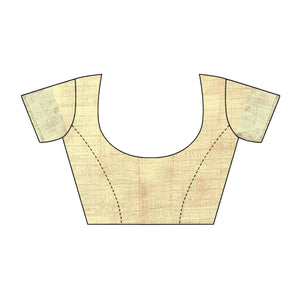 Trendy Cream Colored Casual Wear Printed Cotton Saree - Peachmode