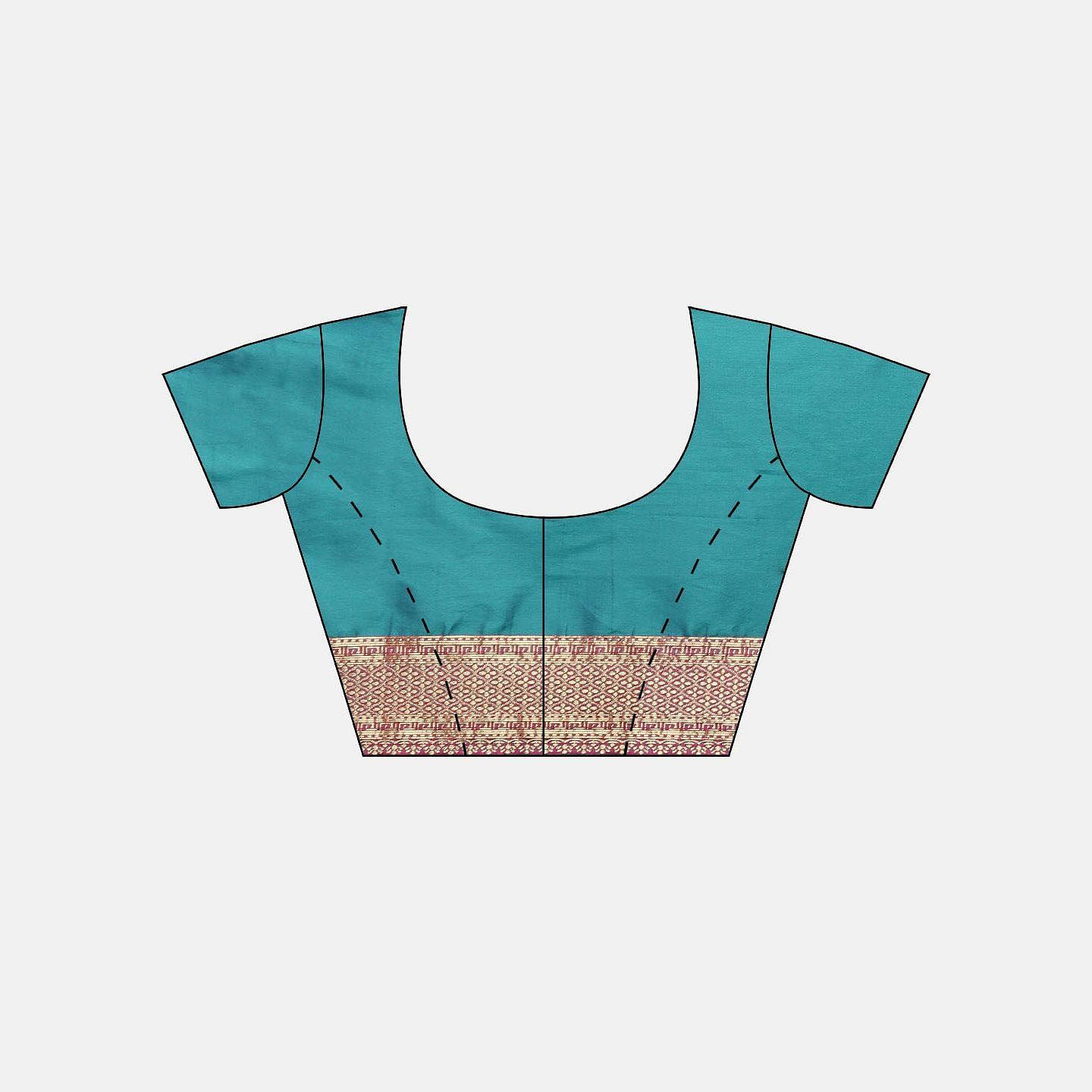 Turquoise Festive Wear Woven Kanjivaram Silk Saree - Peachmode