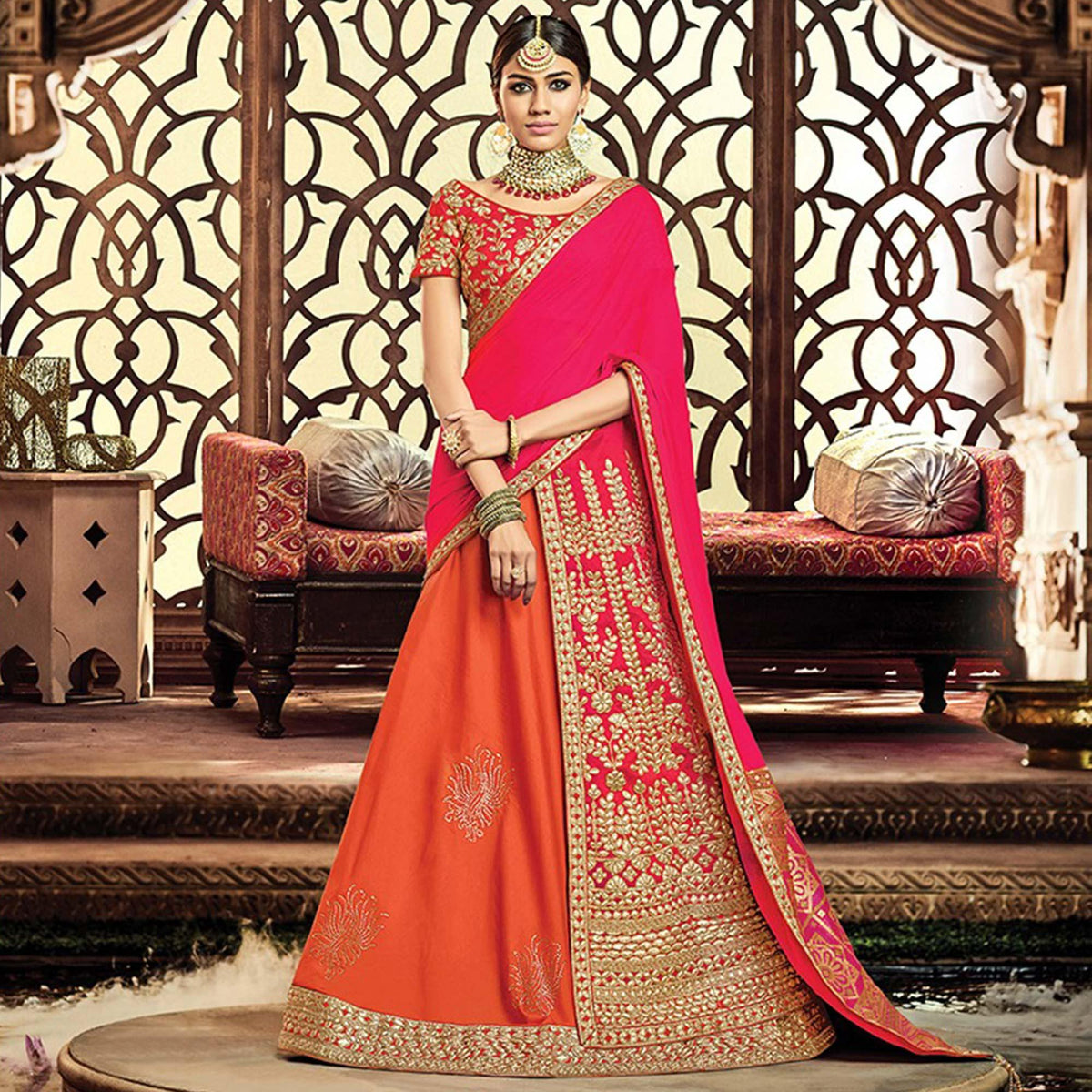 Pure South Indian Half Saree Style Lehenga Choli With Voni – Shopgarb Store