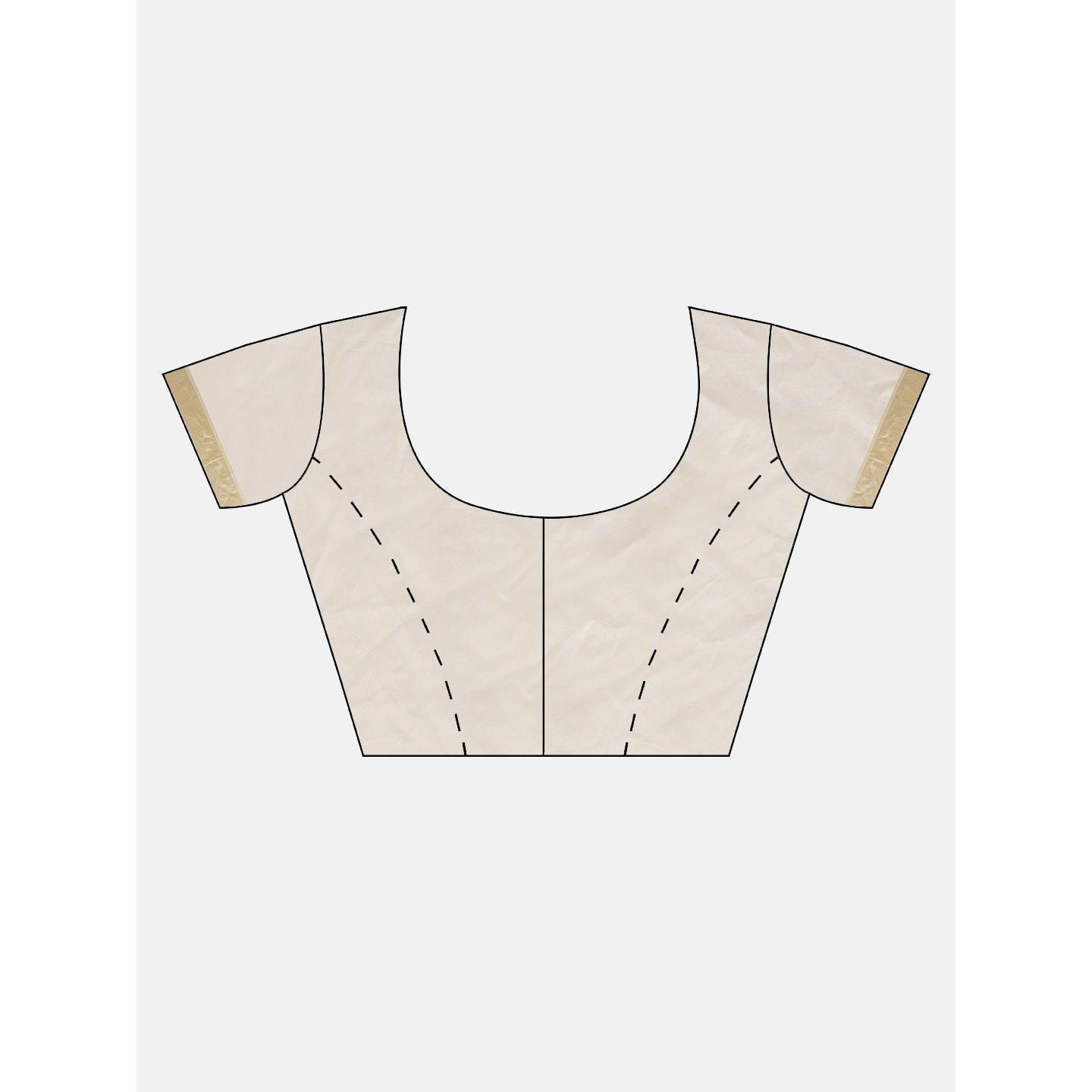 White Festive Wear Woven Kanjivaram Silk Saree - Peachmode