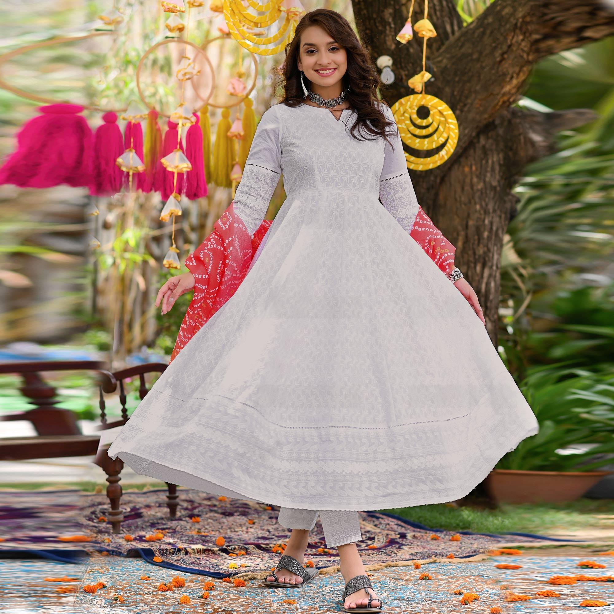 Buy Lucknowi Anarkali Suit for Women Online from India's Luxury Designers  2024