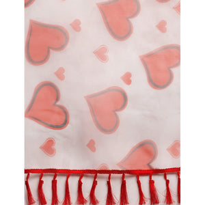 White Partywear Printed Organza Saree - Peachmode
