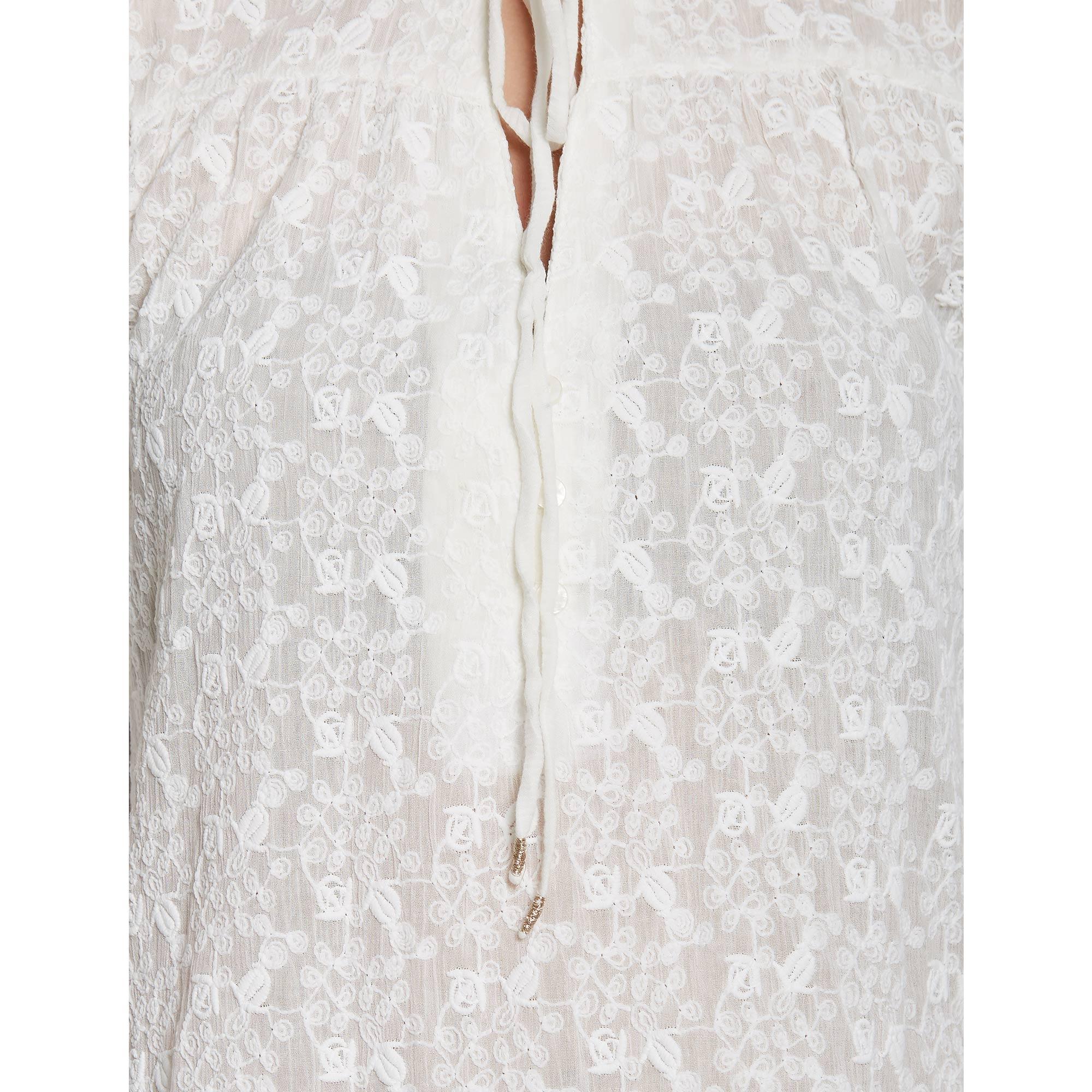 White Rayon Western Dress - Peachmode
