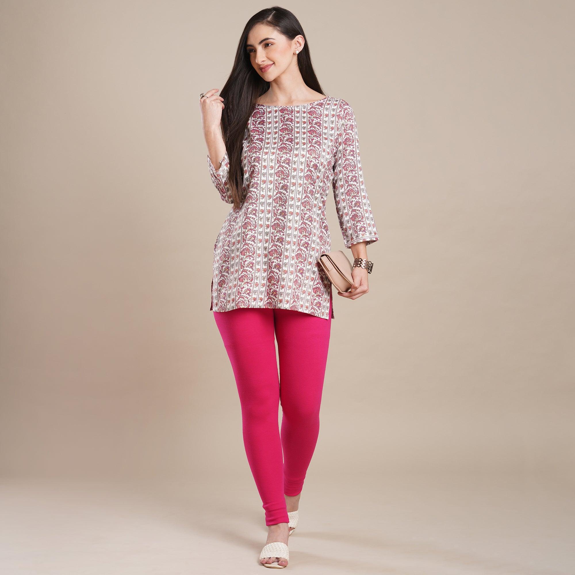 Wine Floral Foil Printed Rayon Top - Peachmode