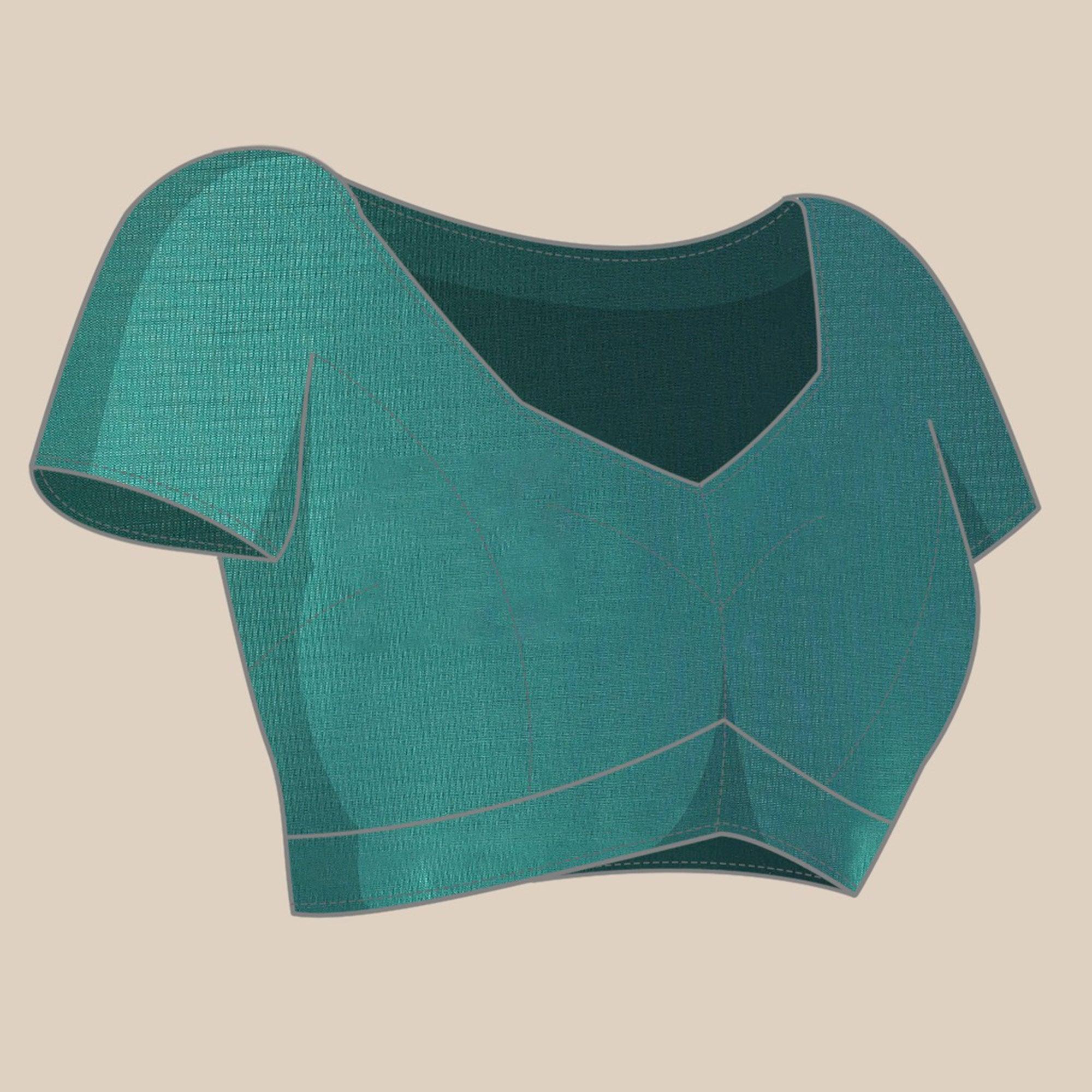 Women's Green Festive Wear Woven Kanjivaram Silk Saree With Unstitched Blouse - Peachmode