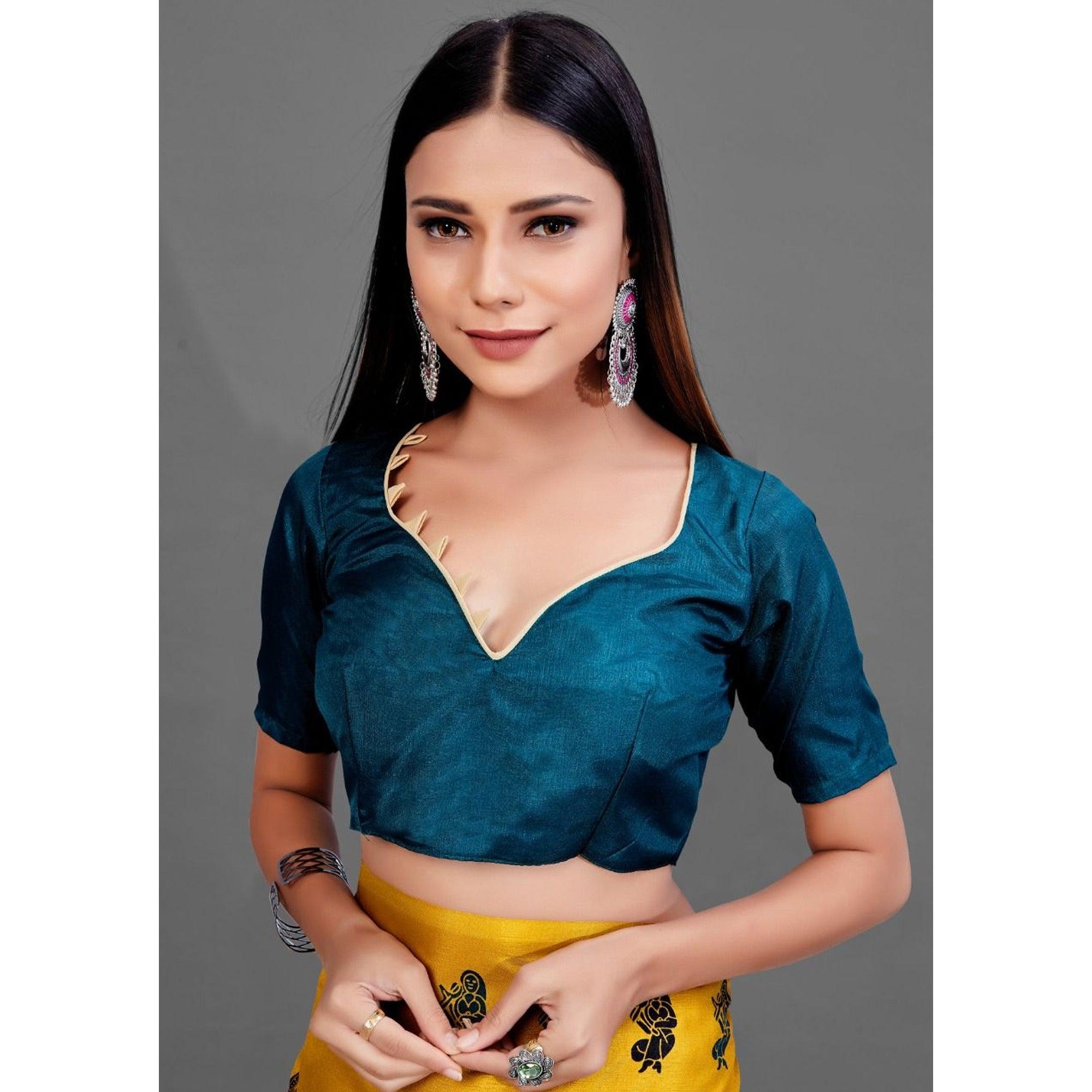Yellow Casual Manipuri Silk Saree With Unstitched Blouse - Peachmode