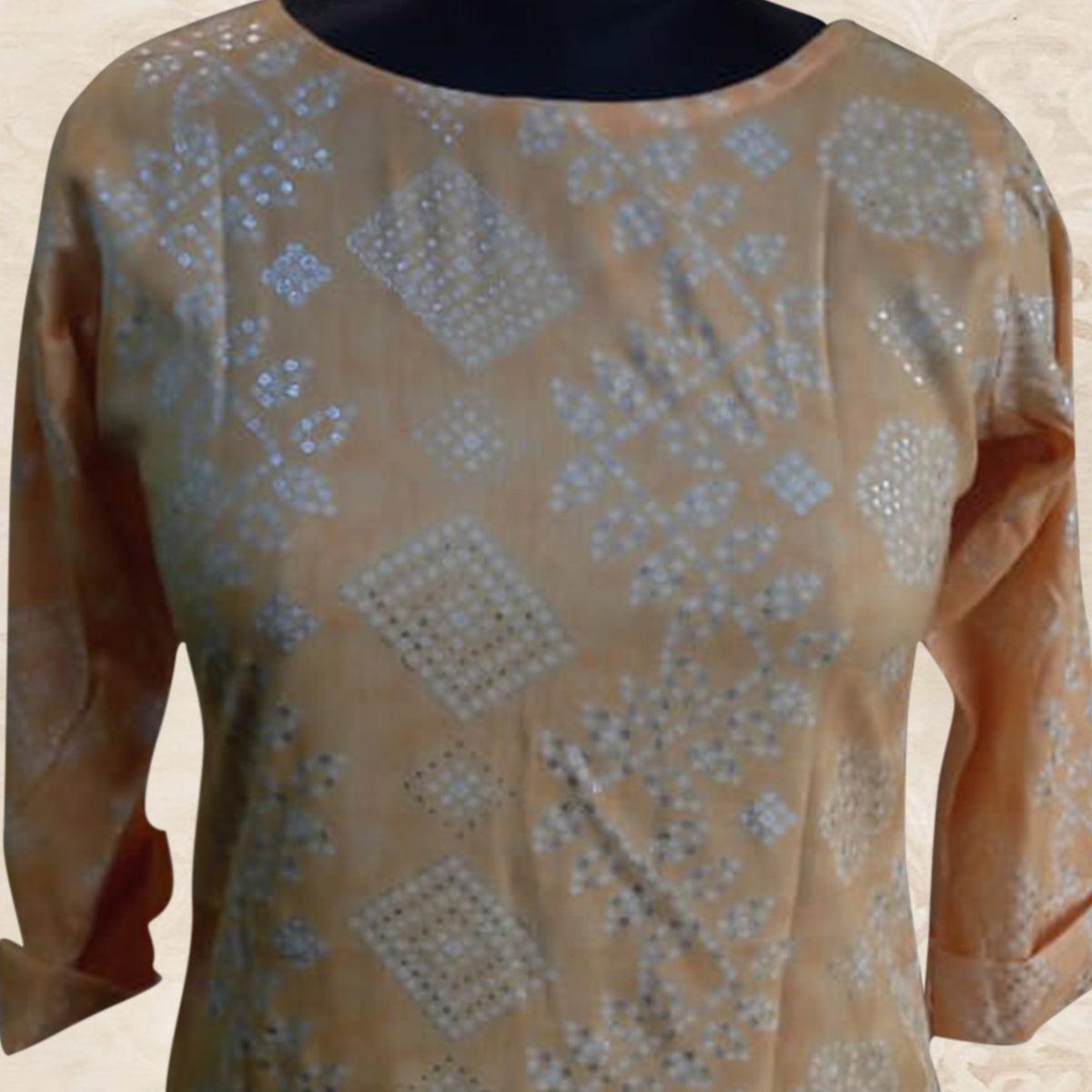 Yellow Casual Wear Printed Cotton Top - Peachmode