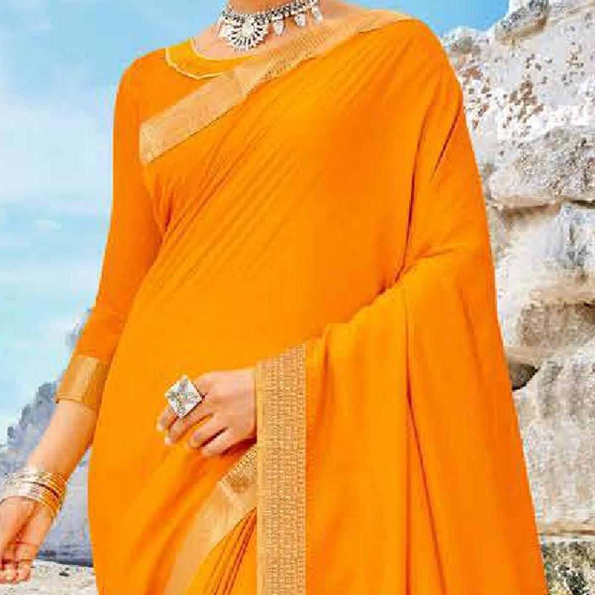 Yellow Casual Wear Solid And Woven Silk Saree - Peachmode