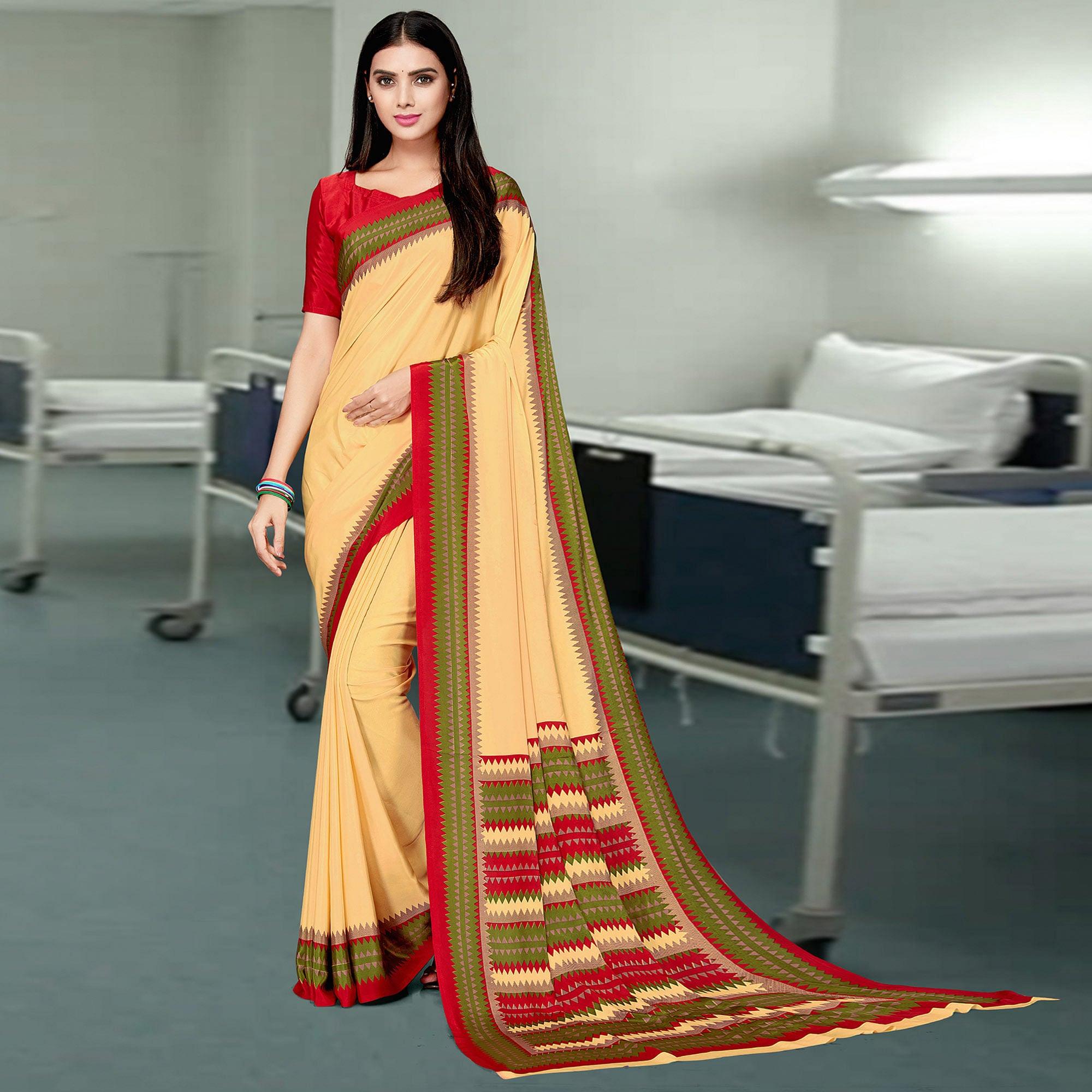 Yellow Casual Wear Solid Art Silk Saree - Peachmode