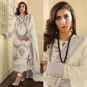 Yellow Embellished With Embroidered Georgette Pakistani Suit - Peachmode
