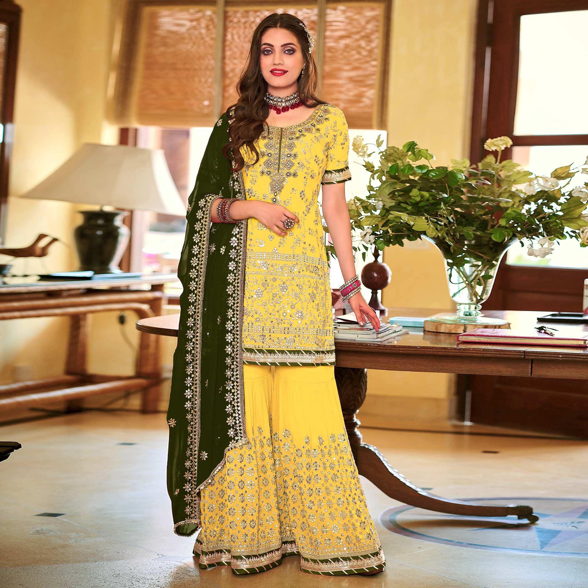 Buy Indya Yellow Printed Sharara for Women Online @ Tata CLiQ