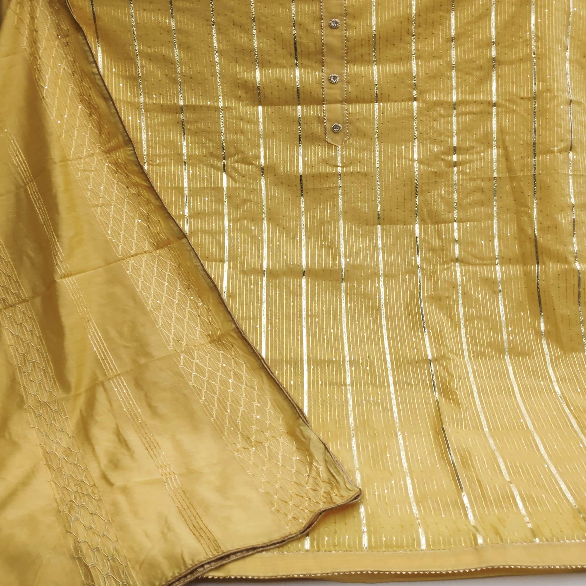 Yellow Festive Wear Sequence Embroidered Modal Dress Material - Peachmode