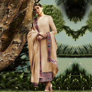 Yellow Sequence Embroidered Georgette Salwar Suit - Peachmode